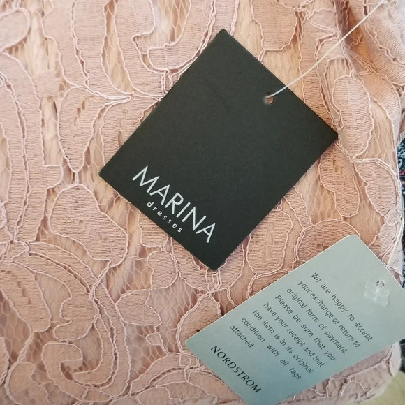 NWT Marina Blush Pink Lace Formal Dress 12 - Picture 4 of 8